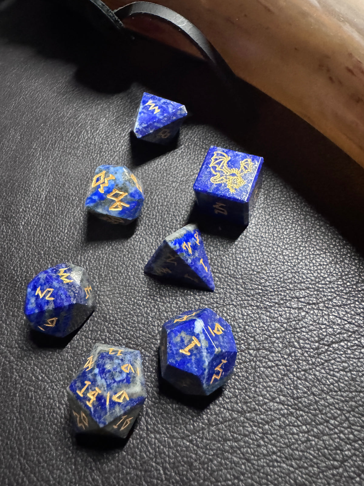 Lapis Lazuli Gemstone Dice Set