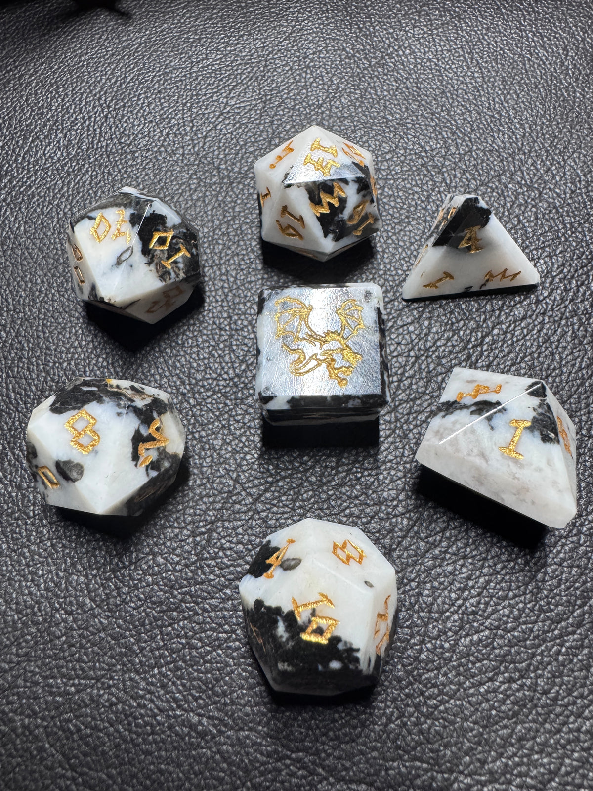 Zebra Agate Dice Set
