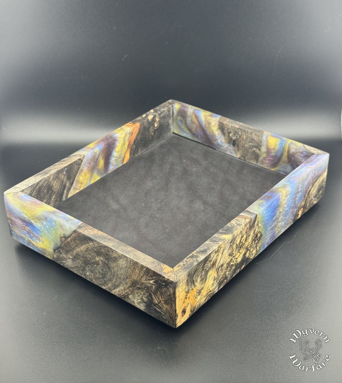 S72 - Burl Wood and Resin Dice Tray