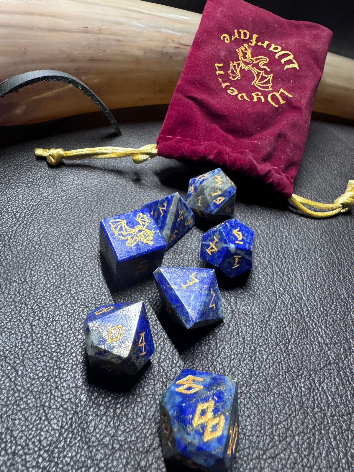 Lapis Lazuli Gemstone Dice Set