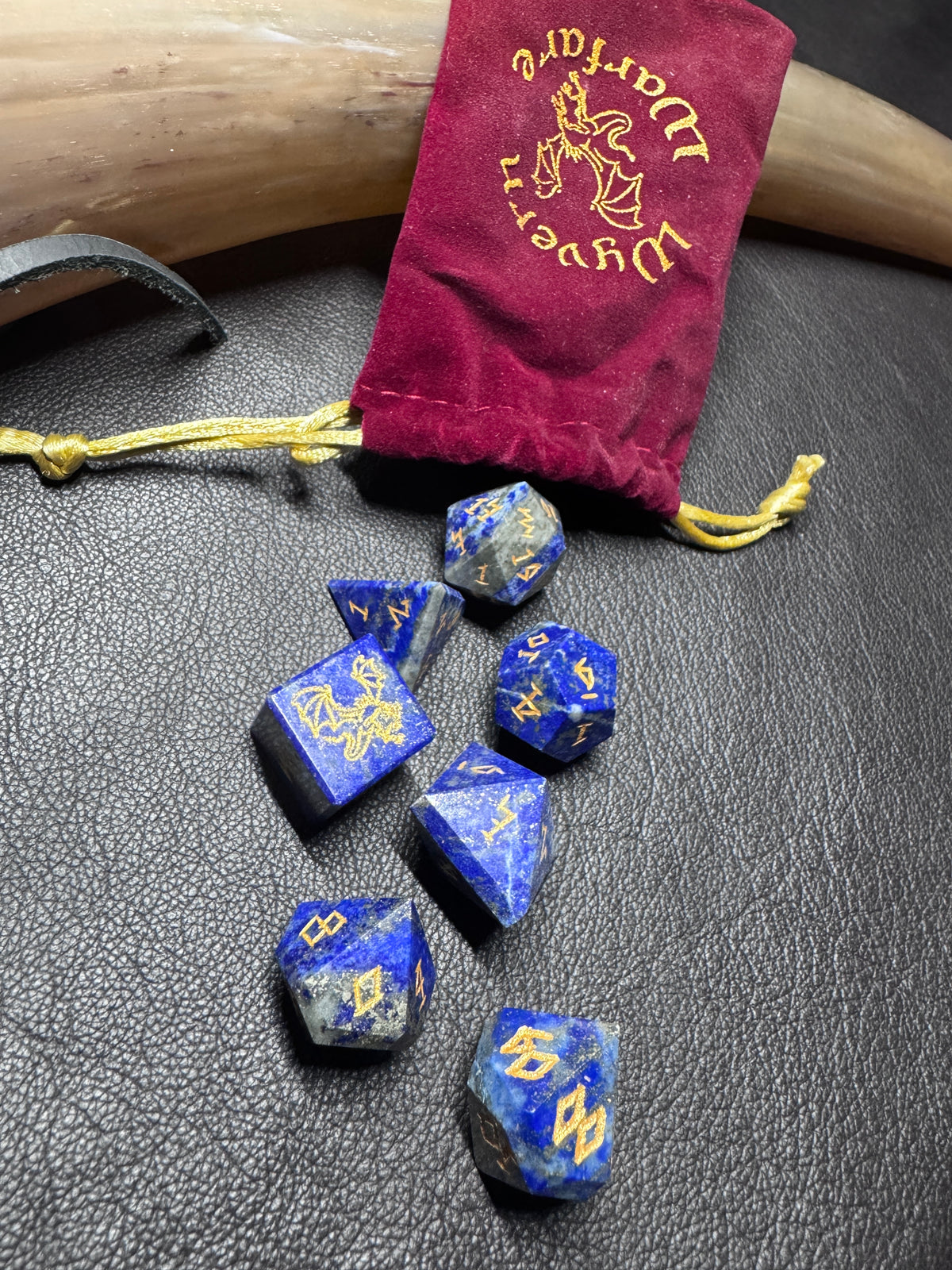 Lapis Lazuli Gemstone Dice Set