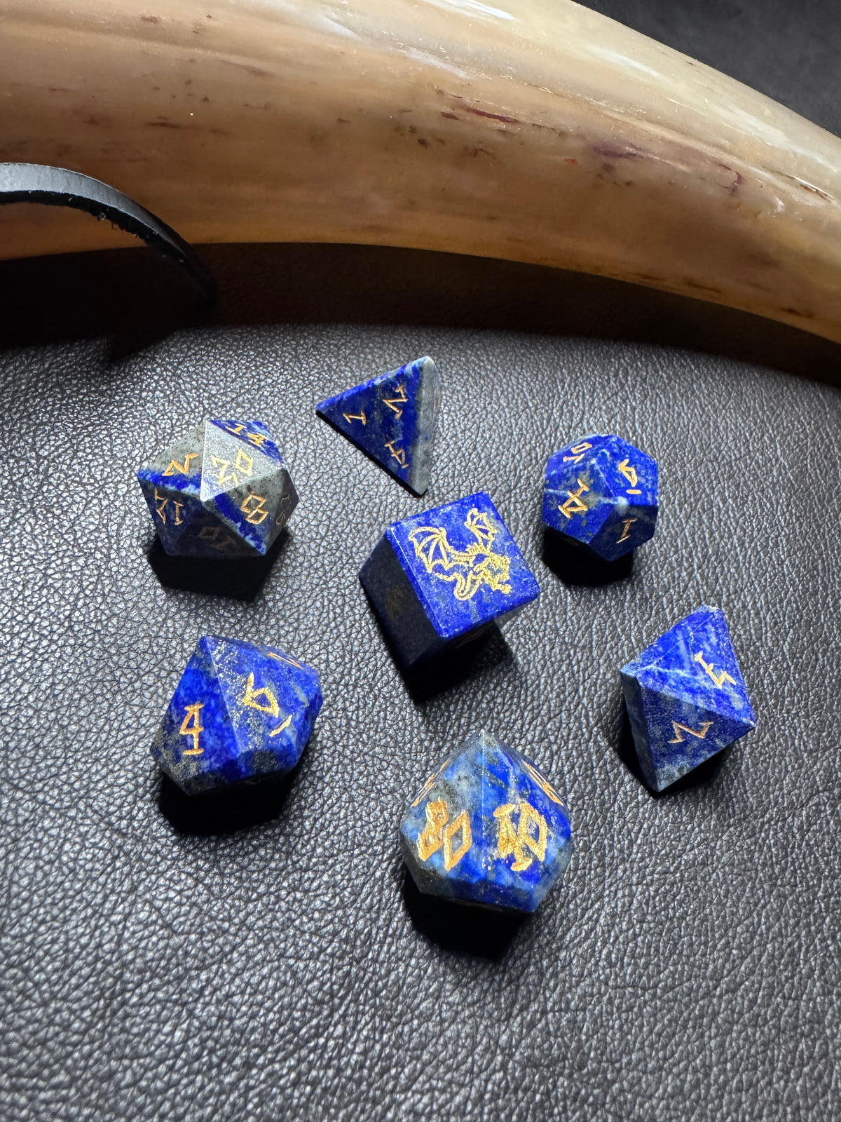 Lapis Lazuli Gemstone Dice Set