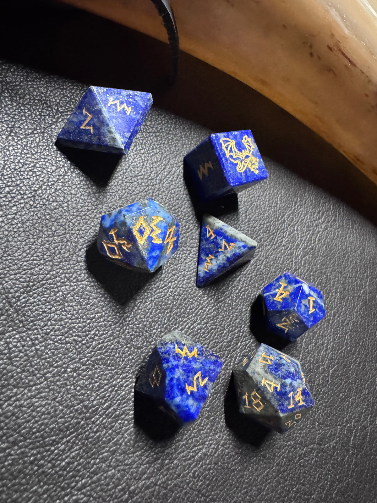 Lapis Lazuli Gemstone Dice Set