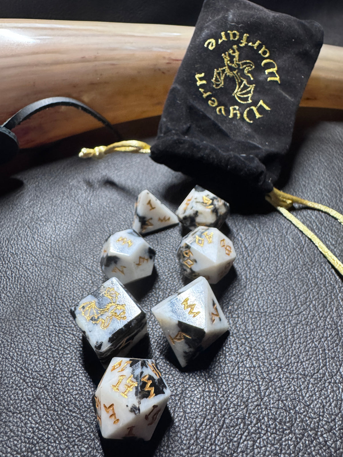 Zebra Agate Dice Set