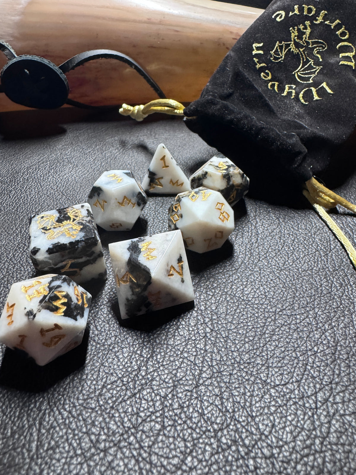 Zebra Agate Dice Set