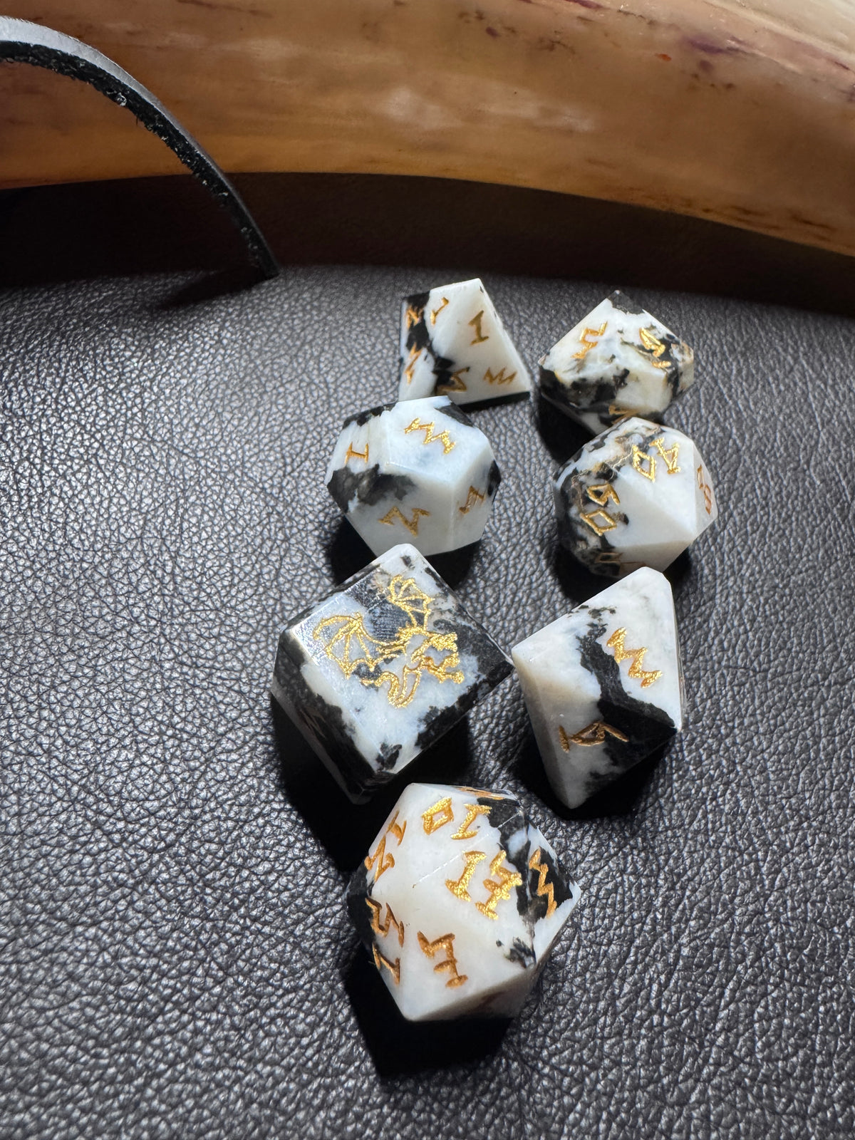 Zebra Agate Dice Set