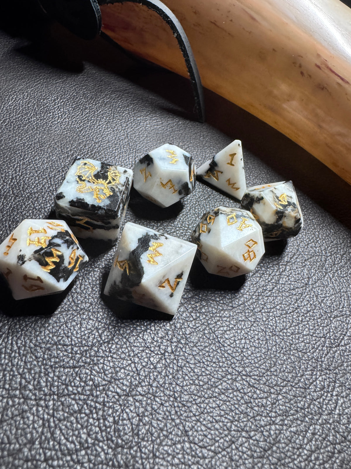 Zebra Agate Dice Set