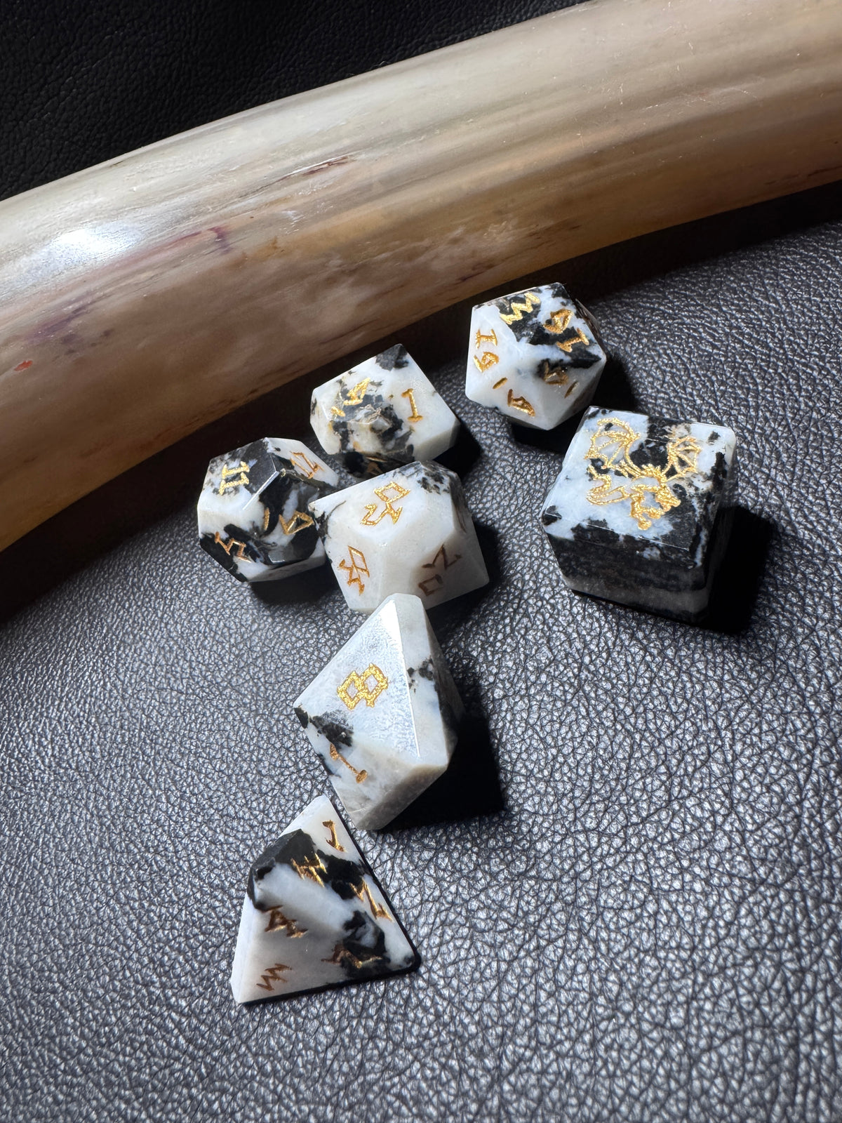 Zebra Agate Dice Set