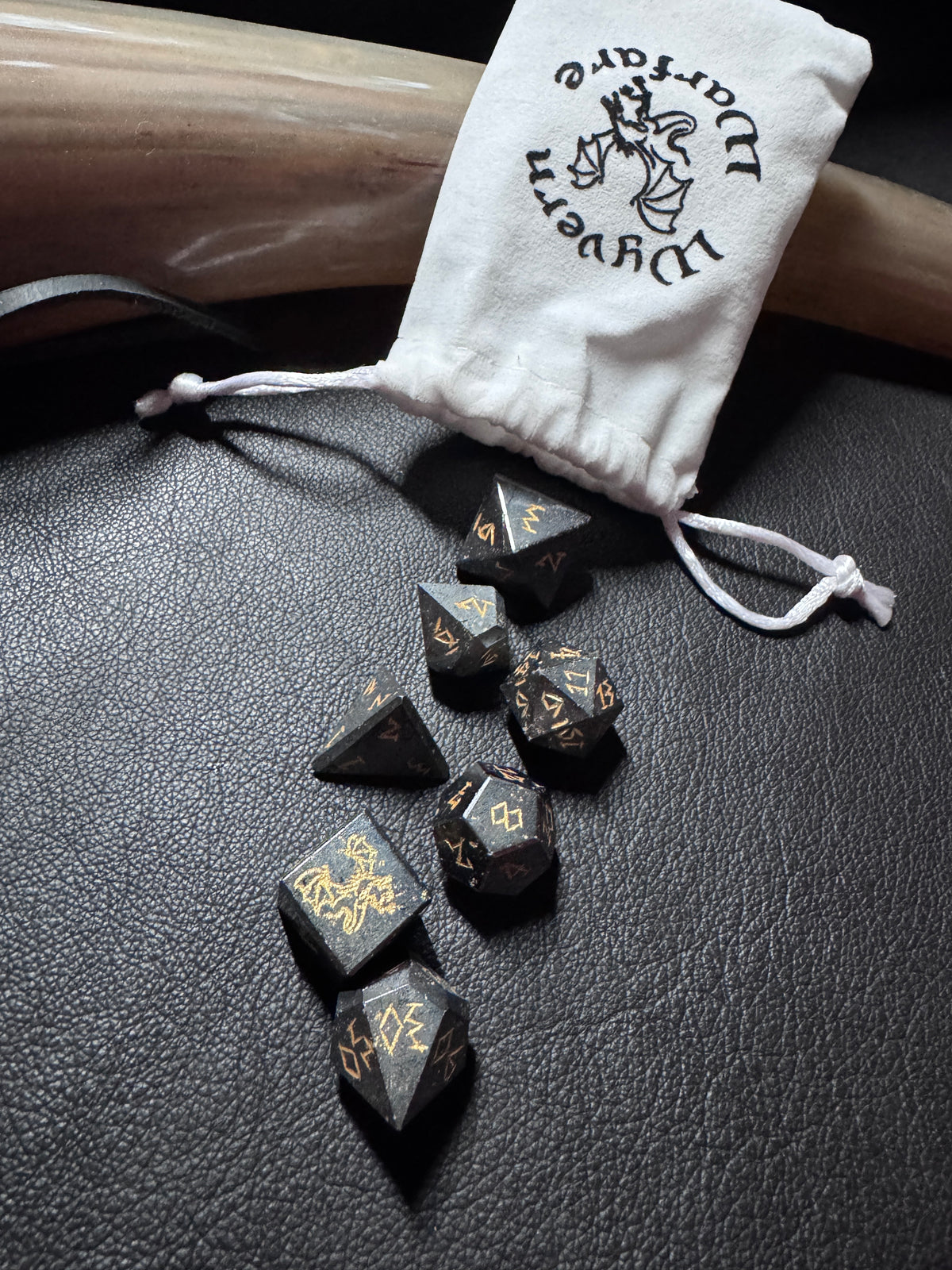 Hematite Gemstone Dice Set