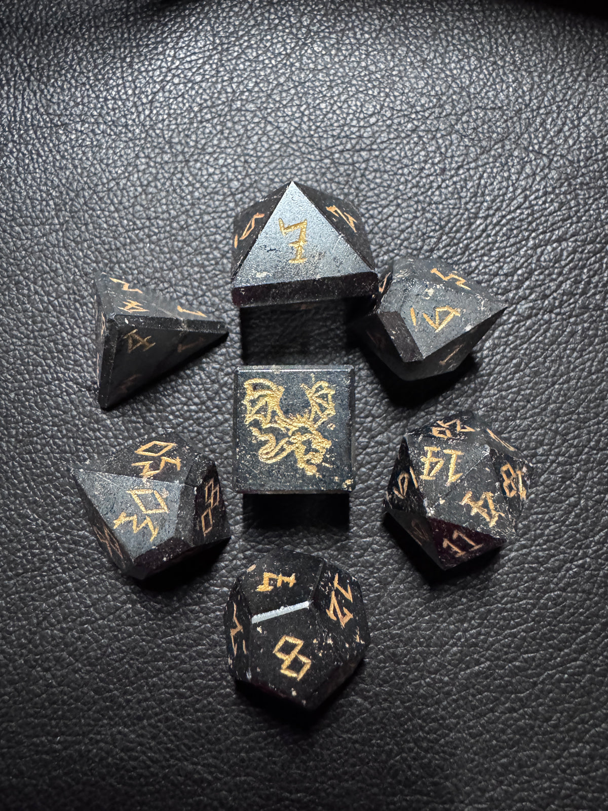Hematite Gemstone Dice Set