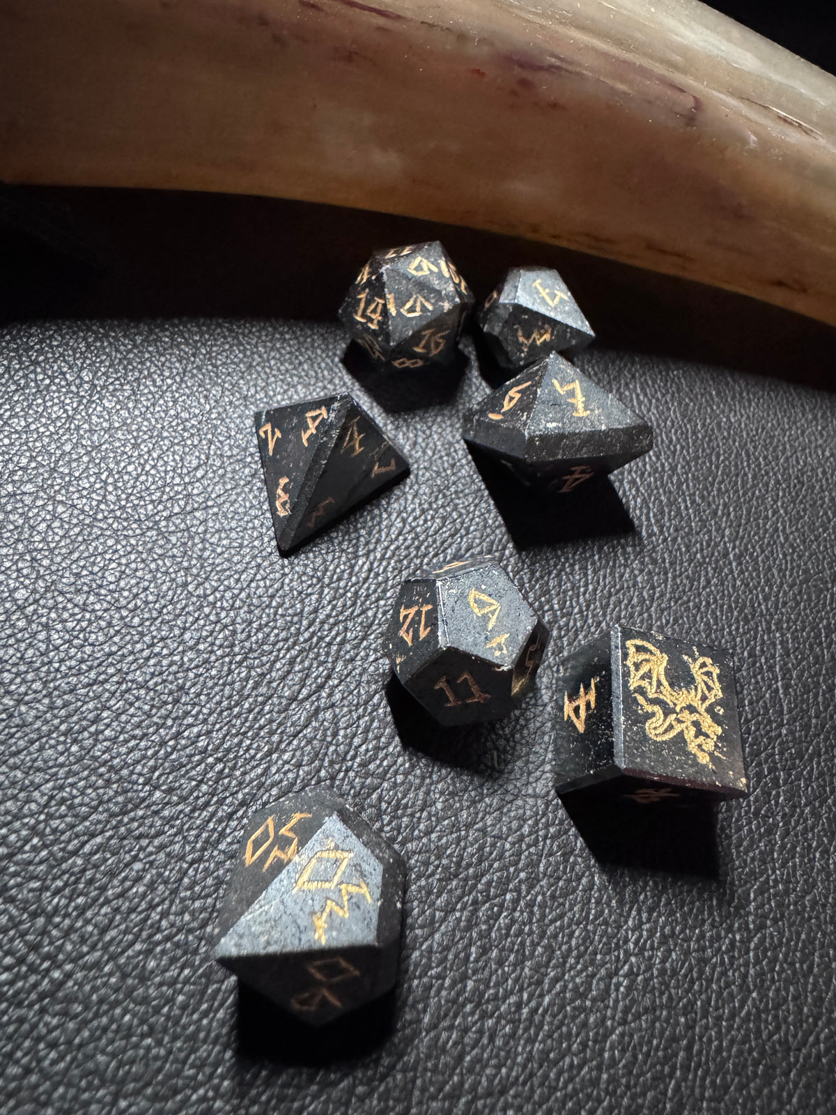 Hematite Gemstone Dice Set