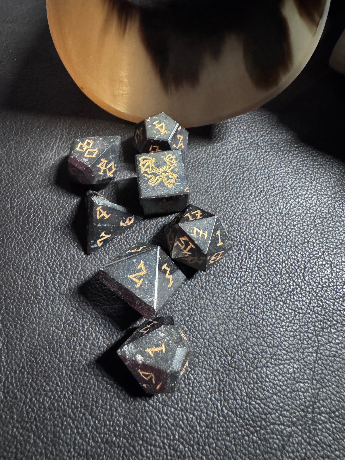 Hematite Gemstone Dice Set
