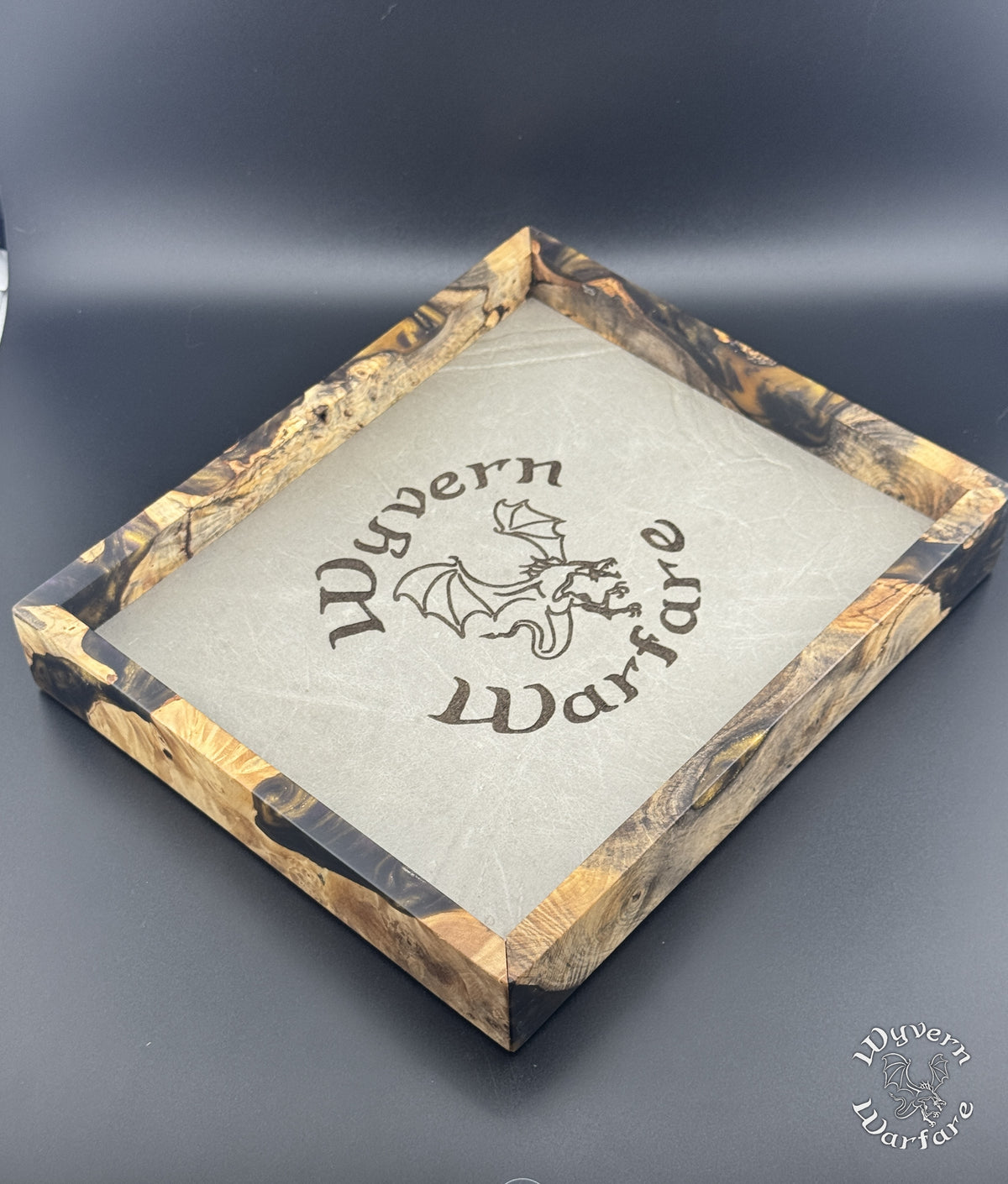 HD2 - Burl Wood and Resin Dice Tray
