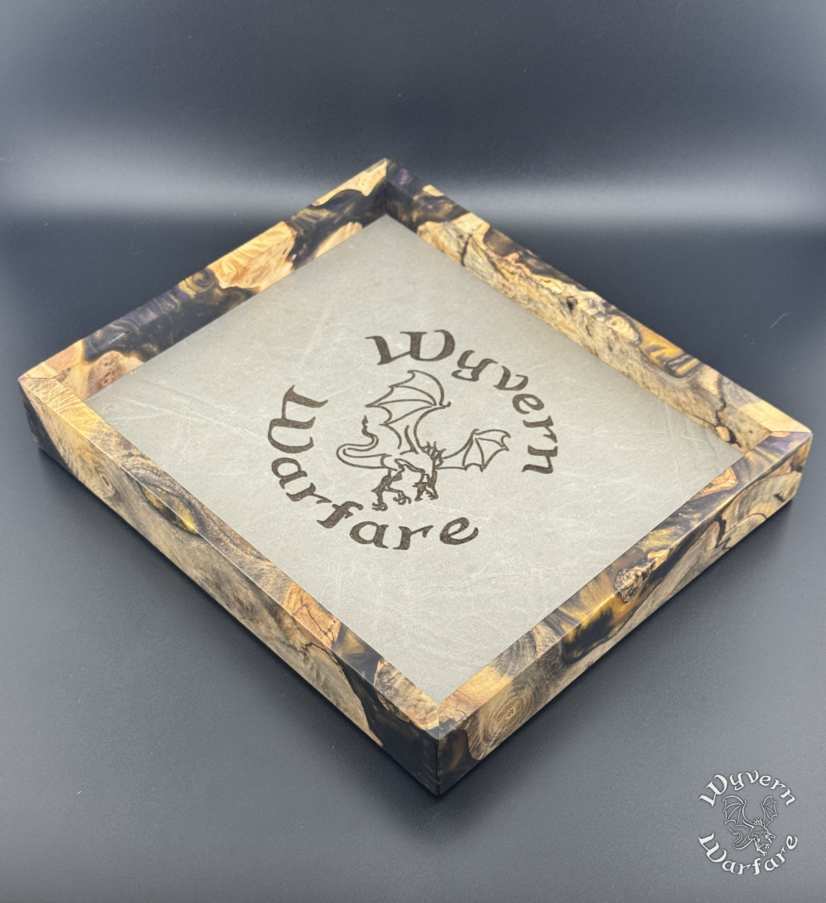 HD2 - Burl Wood and Resin Dice Tray